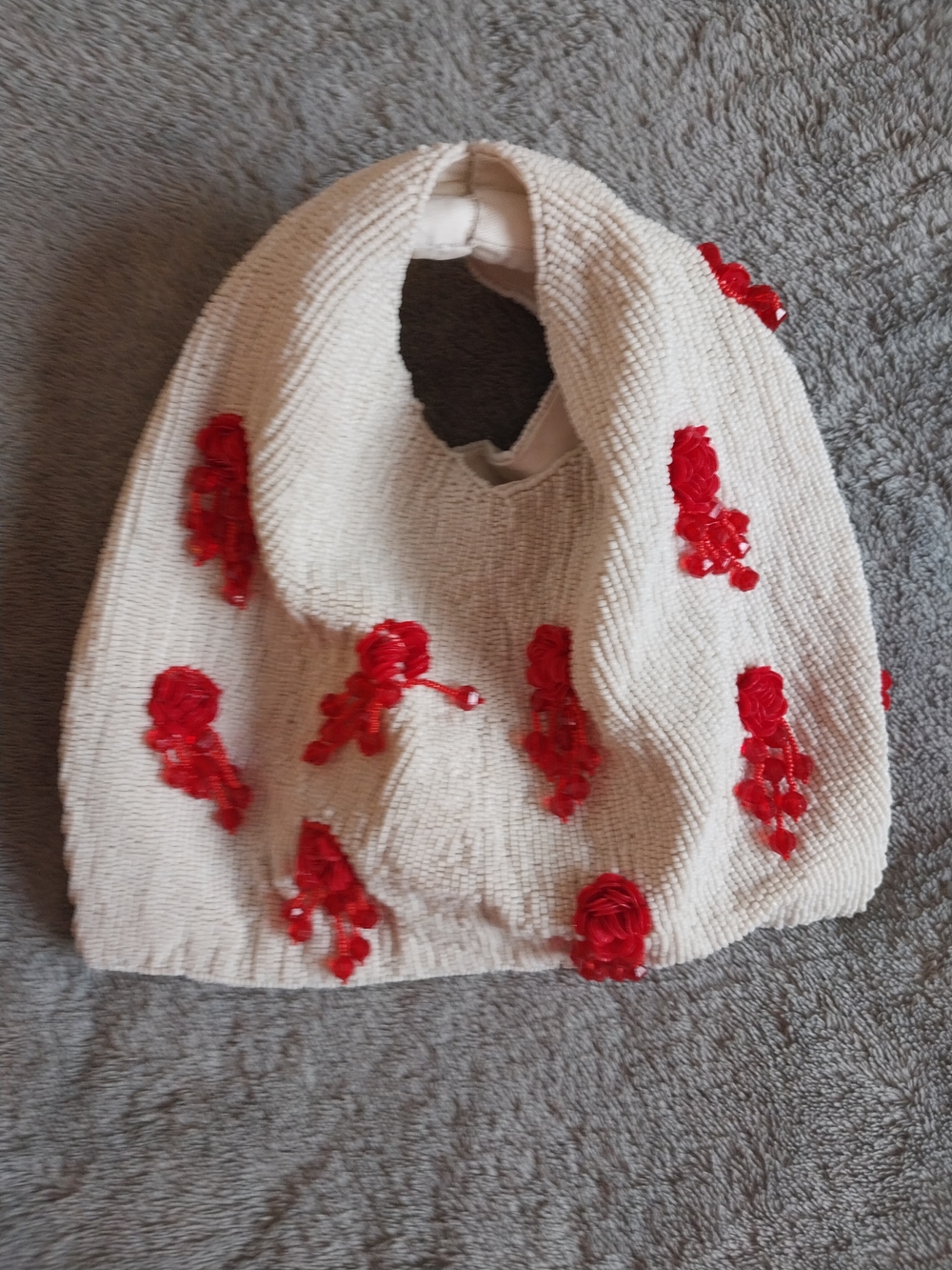 Anthropologie  Beaded Floral Tote Bag